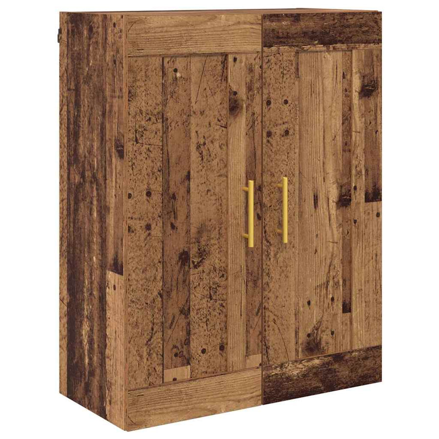 Wandkasten 2 pcs Oud Hout 69,5 x 34 x 90 cm Bewerkt hout