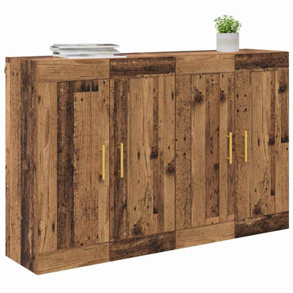 Wandkasten 2 pcs Oud Hout 69,5 x 34 x 90 cm Bewerkt hout