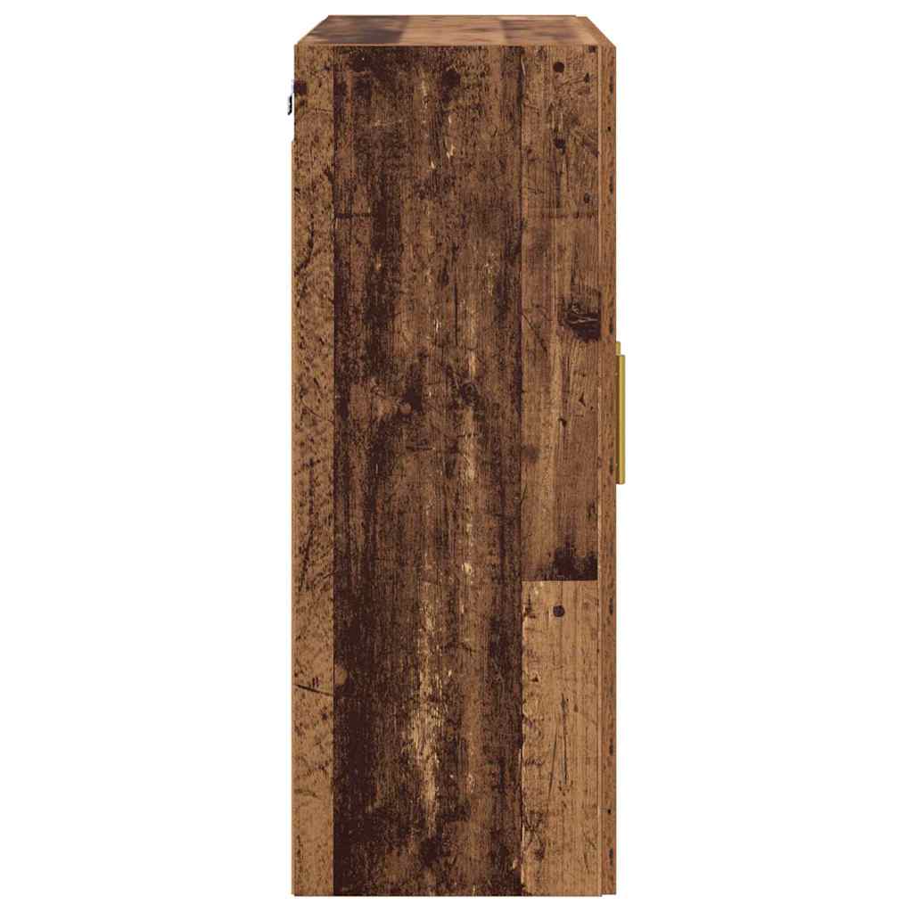Wandkasten 2 pcs Oud Hout 69,5 x 34 x 90 cm Bewerkt hout