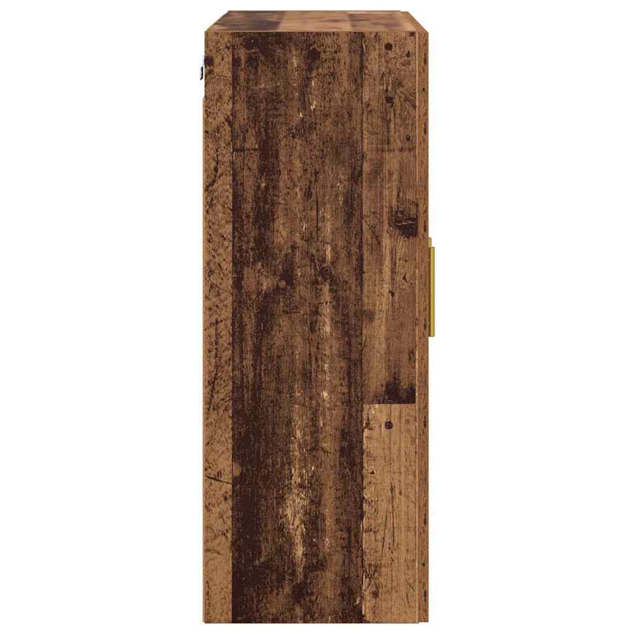 Wandkasten 2 pcs Oud Hout 69,5 x 34 x 90 cm Bewerkt hout