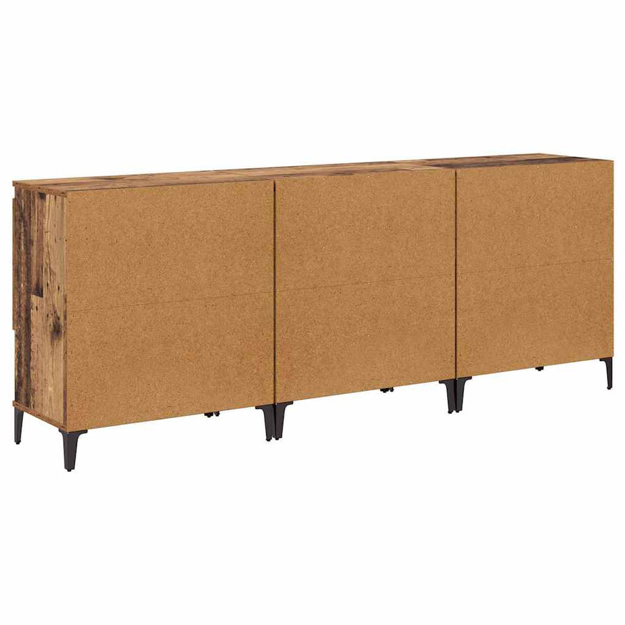 Dressoirs 3 pcs Oud Hout 60 x 35 x 70 cm Bewerkt hout