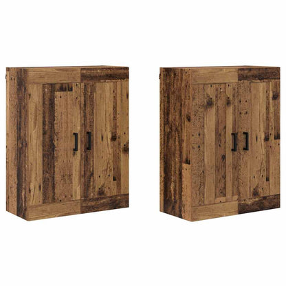 Wandkasten 2 pcs Oud Hout 69,5 x 34 x 90 cm Bewerkt hout