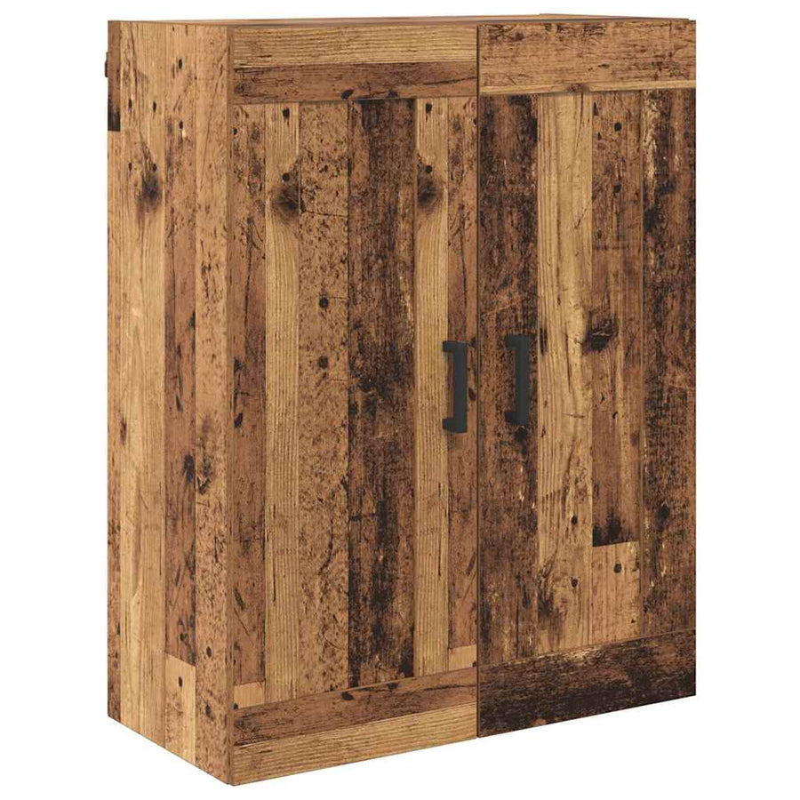 Wandkasten 2 pcs Oud Hout 69,5 x 34 x 90 cm Bewerkt hout