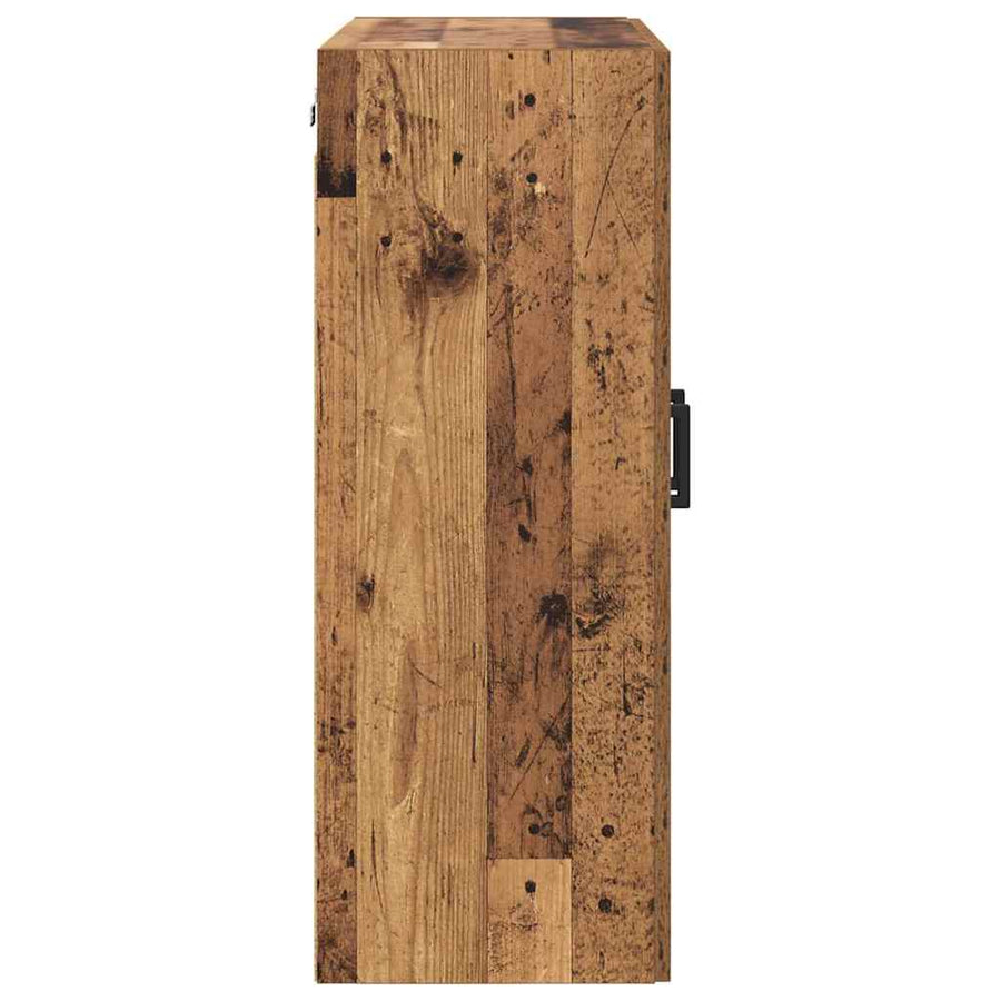 Wandkasten 2 pcs Oud Hout 69,5 x 34 x 90 cm Bewerkt hout