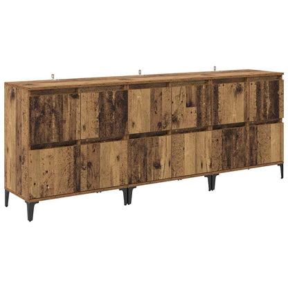 Dressoirs 3 pcs Oud Hout 60 x 35 x 70 cm Bewerkt hout