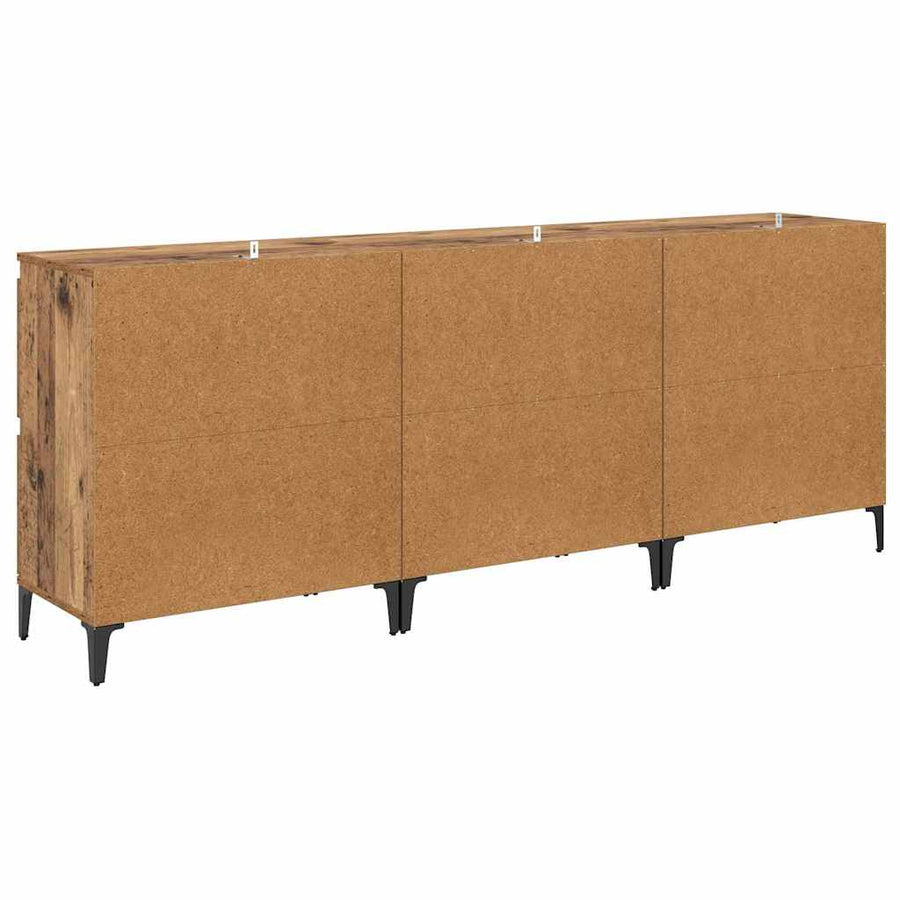 Dressoirs 3 pcs Oud Hout 60 x 35 x 70 cm Bewerkt hout