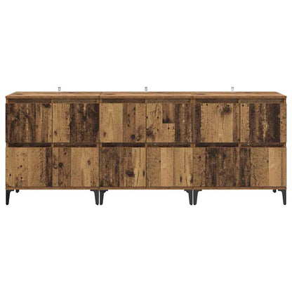 Dressoirs 3 pcs Oud Hout 60 x 35 x 70 cm Bewerkt hout