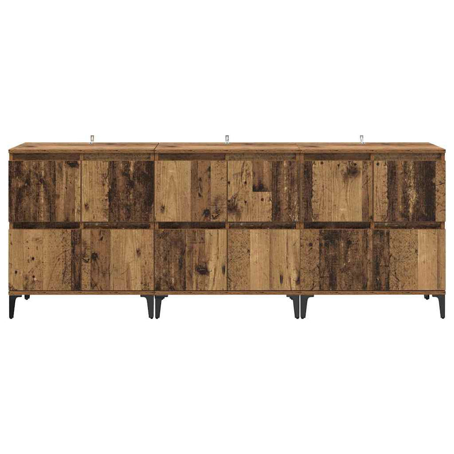 Dressoirs 3 pcs Oud Hout 60 x 35 x 70 cm Bewerkt hout