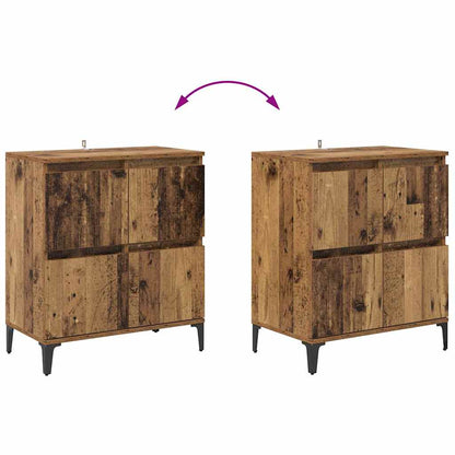 Dressoirs 3 pcs Oud Hout 60 x 35 x 70 cm Bewerkt hout