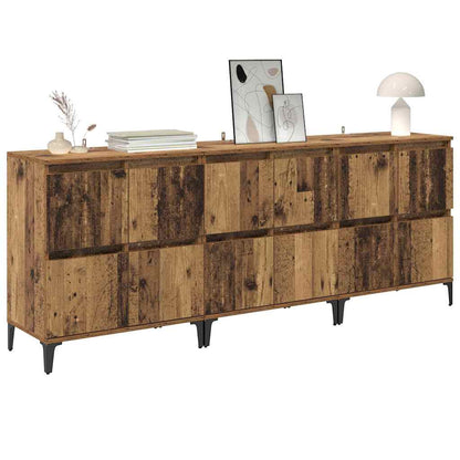 Dressoirs 3 pcs Oud Hout 60 x 35 x 70 cm Bewerkt hout