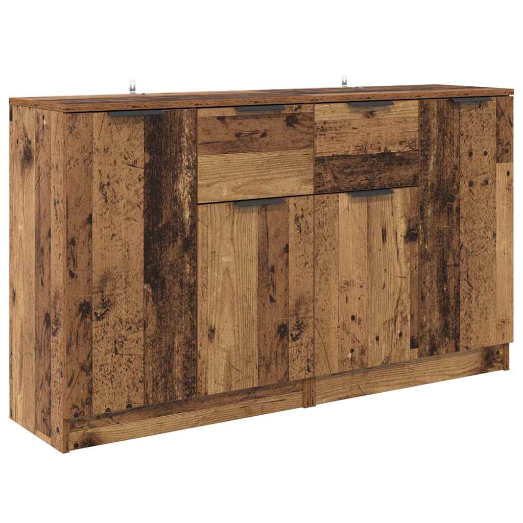 Dressoirs met lade 2 pcs Oud Hout 60 x 30 x 70 cm Bewerkt hout