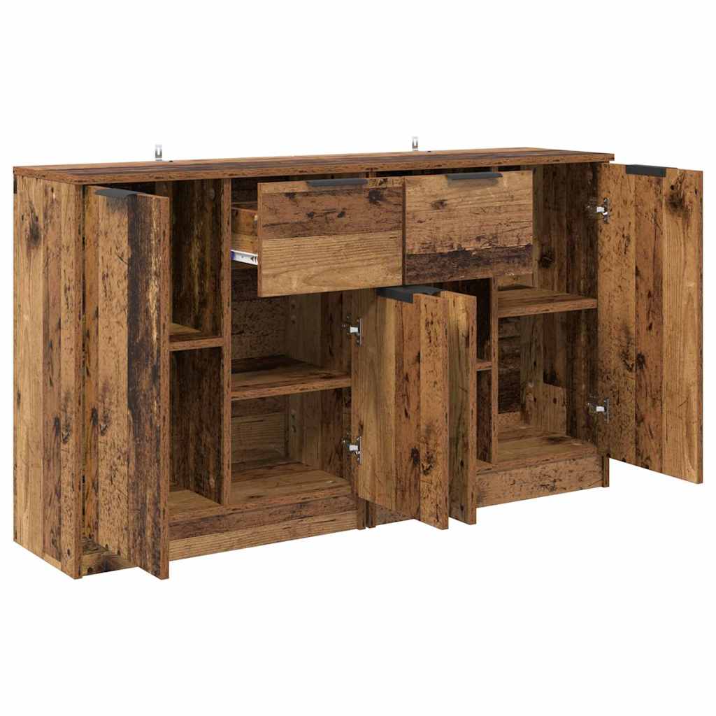Dressoirs met lade 2 pcs Oud Hout 60 x 30 x 70 cm Bewerkt hout