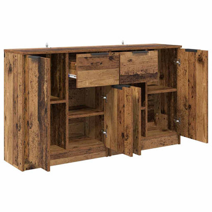 Dressoirs met lade 2 pcs Oud Hout 60 x 30 x 70 cm Bewerkt hout