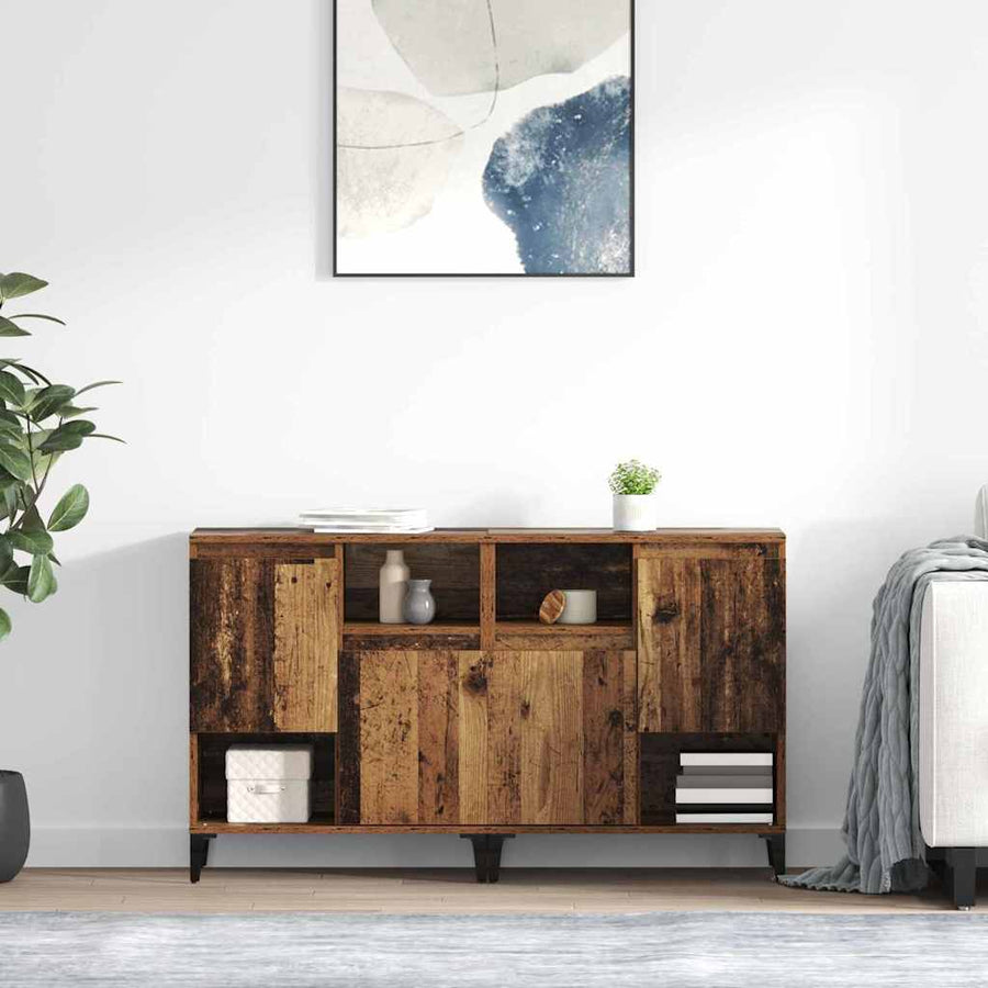 Dressoirs 2 pcs Oud Hout 60 x 35 x 70 cm Bewerkt hout
