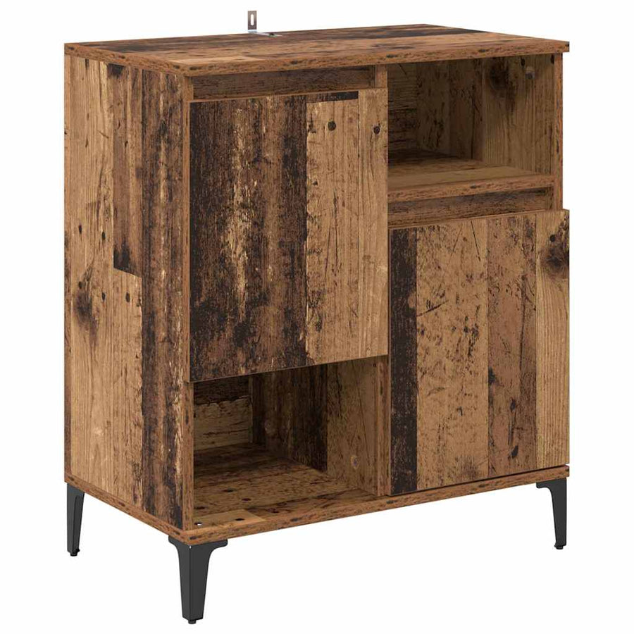 Dressoirs 2 pcs Oud Hout 60 x 35 x 70 cm Bewerkt hout