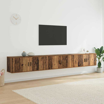 Wandtv-kast Set 3 pcs Oud Hout 100 x 34,5 x 40 cm Bewerkt hout
