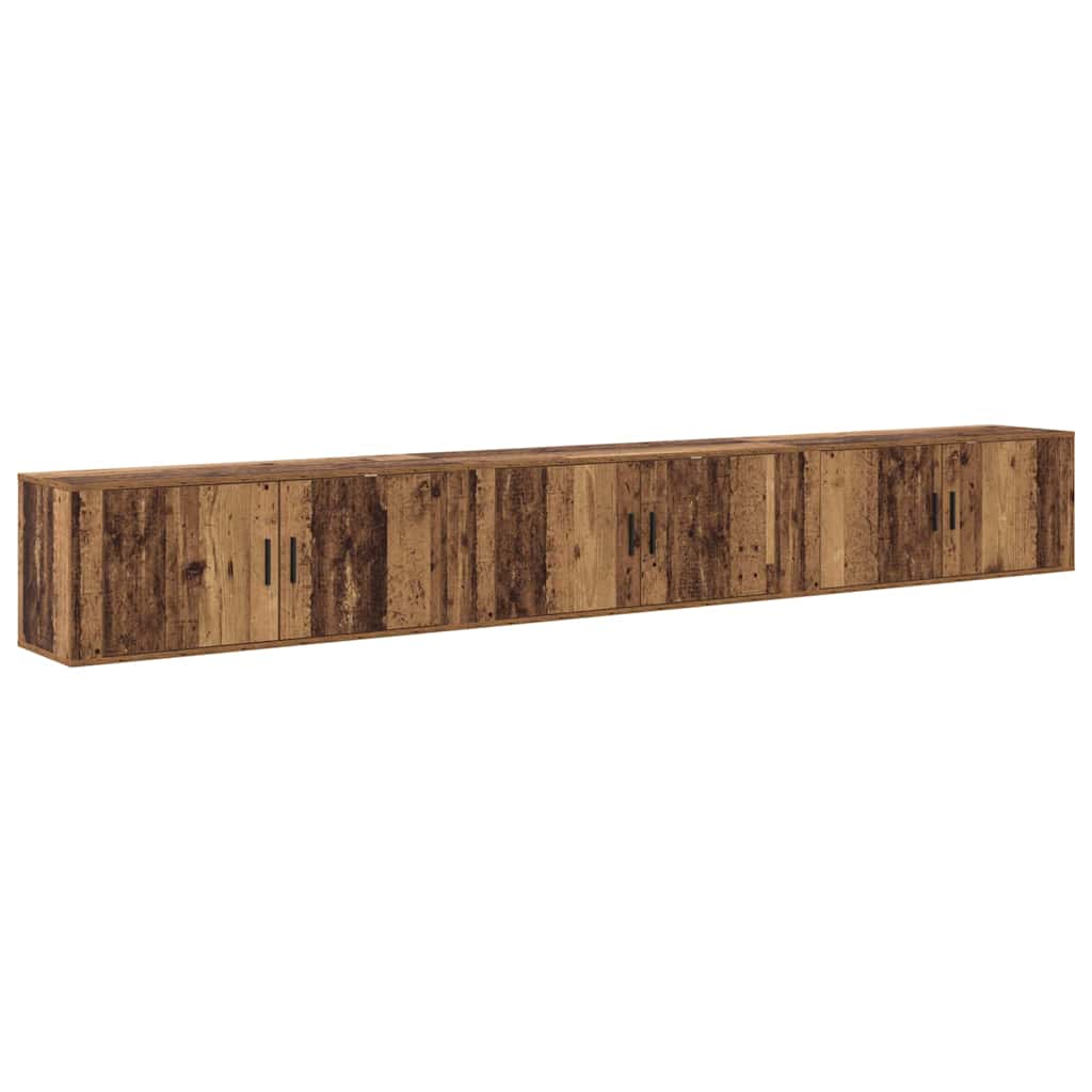 Wandtv-kast Set 3 pcs Oud Hout 100 x 34,5 x 40 cm Bewerkt hout