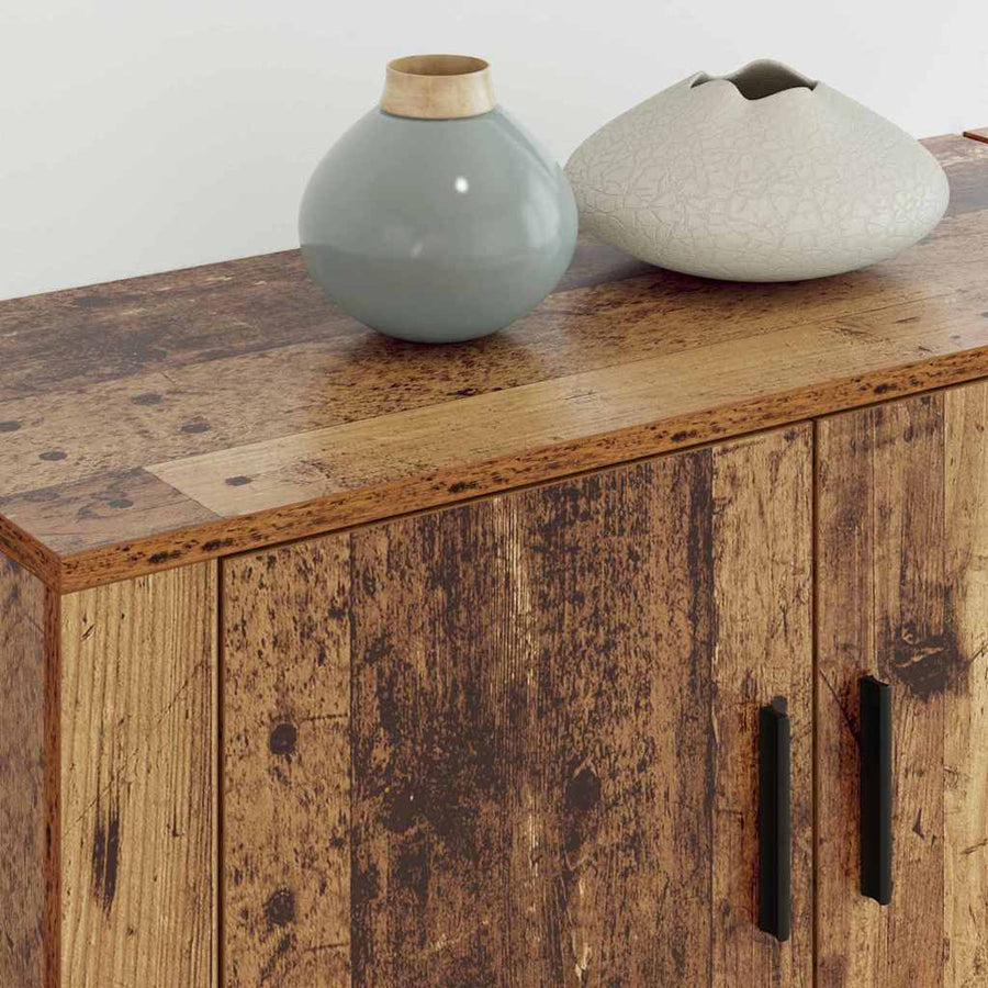 Wandtv-kast Set 2 pcs Oud Hout 80 x 34,5 x 40 cm Bewerkt hout