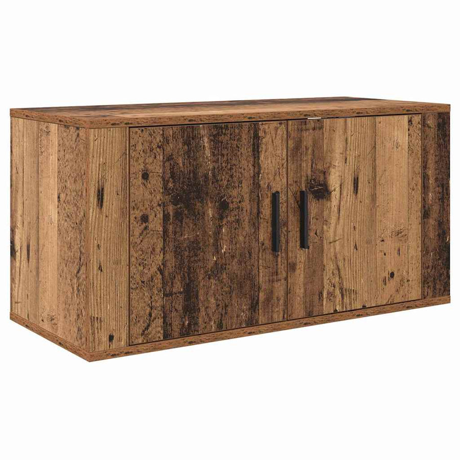 Wandtv-kast Set 2 pcs Oud Hout 80 x 34,5 x 40 cm Bewerkt hout