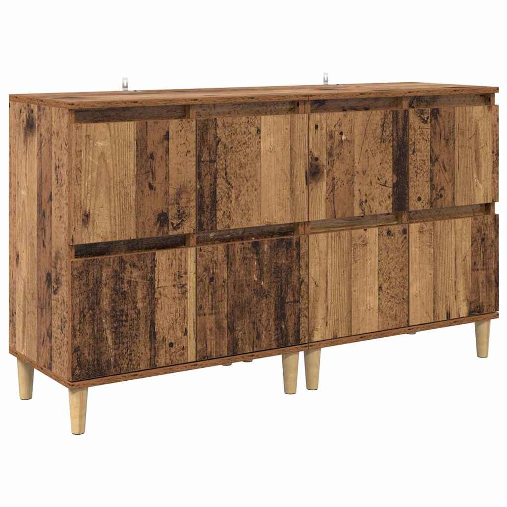 Dressoirs 2 pcs Oud Hout 60 x 35 x 70 cm Bewerkt hout