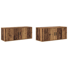 Wandtv-kast Set 2 pcs Oud Hout 100 x 34,5 x 40 cm Bewerkt hout