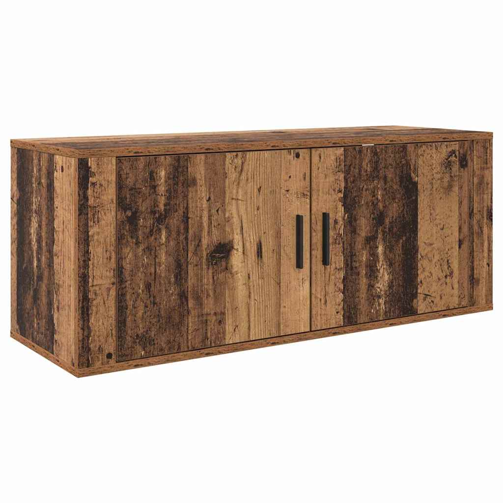 Wandtv-kast Set 2 pcs Oud Hout 100 x 34,5 x 40 cm Bewerkt hout