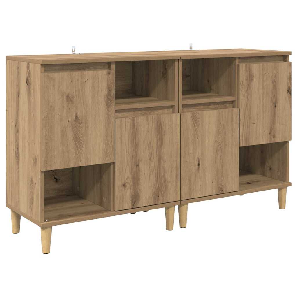 Dressoirs 2 pcs Artisan Eiken 60 x 35 x 70 cm Bewerkt hout