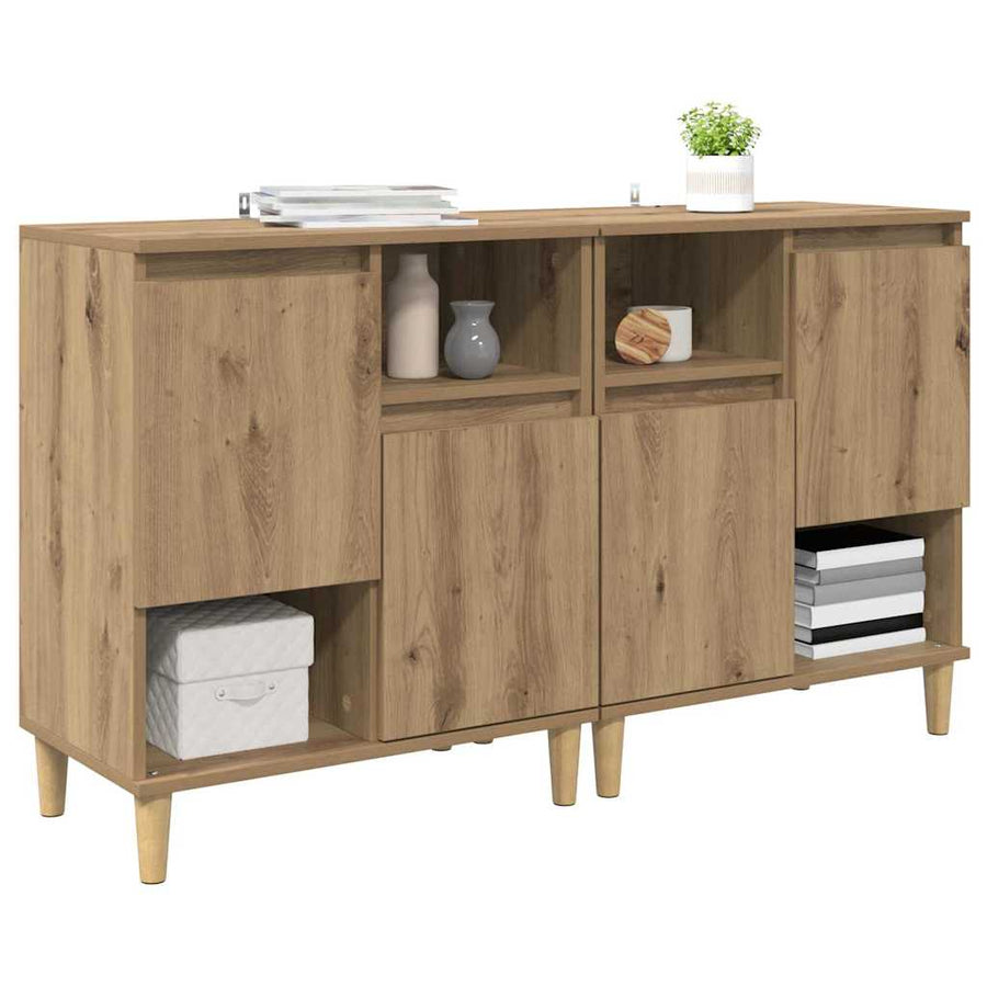Dressoirs 2 pcs Artisan Eiken 60 x 35 x 70 cm Bewerkt hout