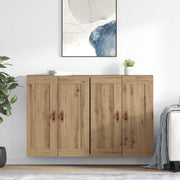 Wandkast 69,5x34x90 cm Artisan eiken bewerkt hout