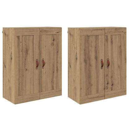 Wandkasten 2 pcs Artisan Eiken 69,5 x 34 x 90 cm Bewerkt hout