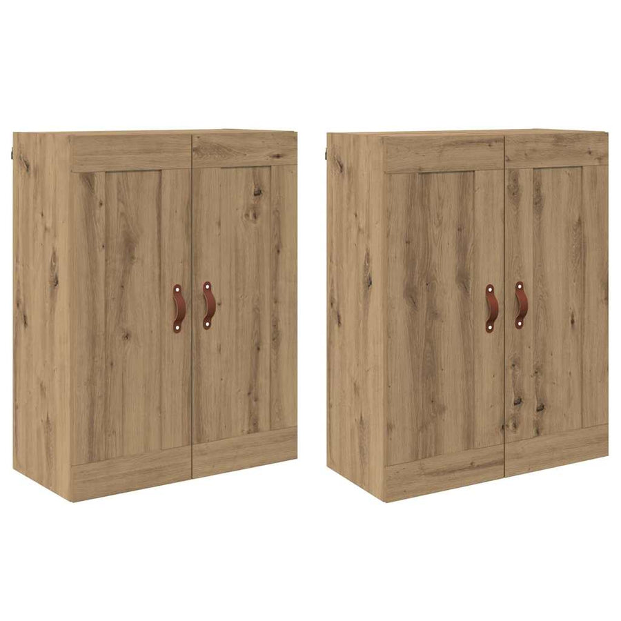 Wandkasten 2 pcs Artisan Eiken 69,5 x 34 x 90 cm Bewerkt hout