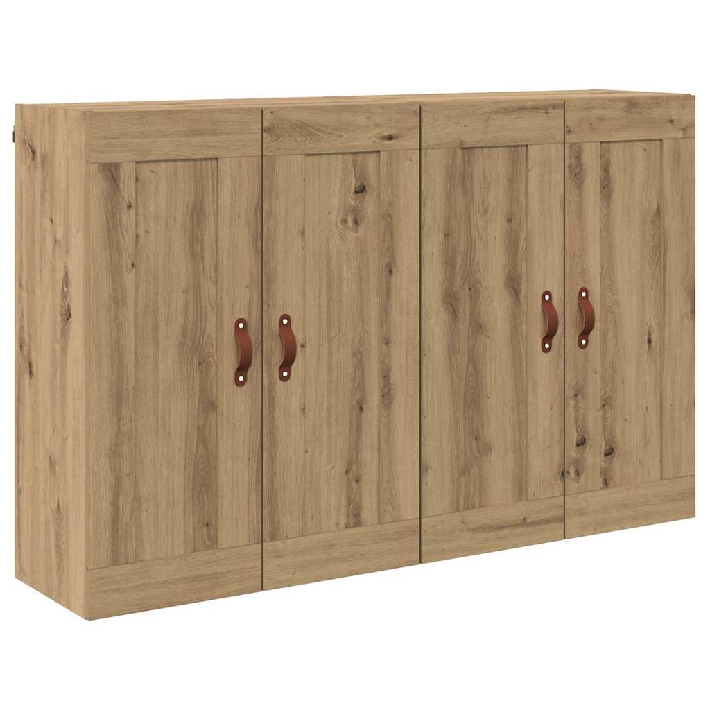 Wandkasten 2 pcs Artisan Eiken 69,5 x 34 x 90 cm Bewerkt hout