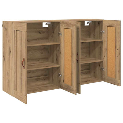 Wandkasten 2 pcs Artisan Eiken 69,5 x 34 x 90 cm Bewerkt hout