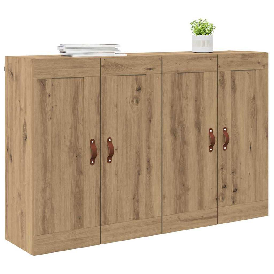 Wandkasten 2 pcs Artisan Eiken 69,5 x 34 x 90 cm Bewerkt hout