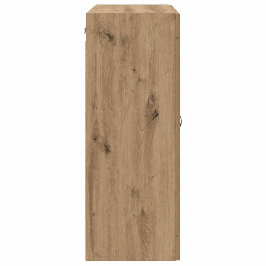 Wandkasten 2 pcs Artisan Eiken 69,5 x 34 x 90 cm Bewerkt hout