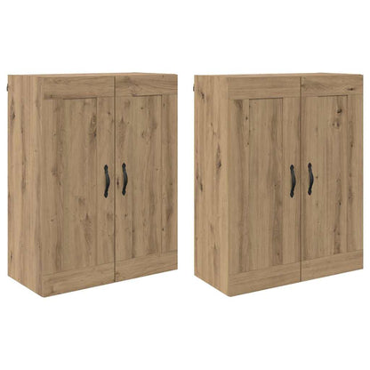 Wandkasten 2 pcs Artisan Eiken 69,5 x 34 x 90 cm Bewerkt hout