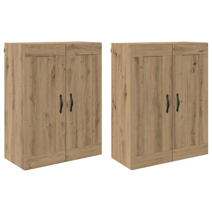 Wandkasten 2 pcs Artisan Eiken 69,5 x 34 x 90 cm Bewerkt hout