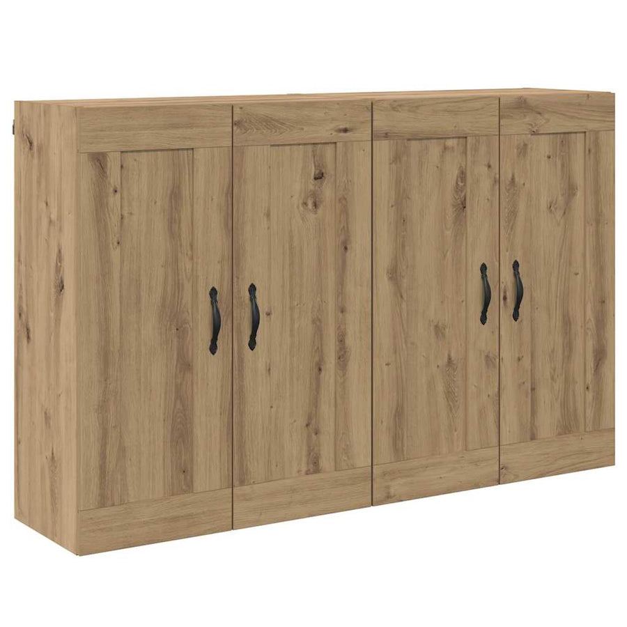 Wandkasten 2 pcs Artisan Eiken 69,5 x 34 x 90 cm Bewerkt hout