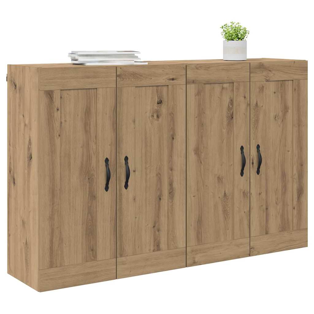 Wandkasten 2 pcs Artisan Eiken 69,5 x 34 x 90 cm Bewerkt hout