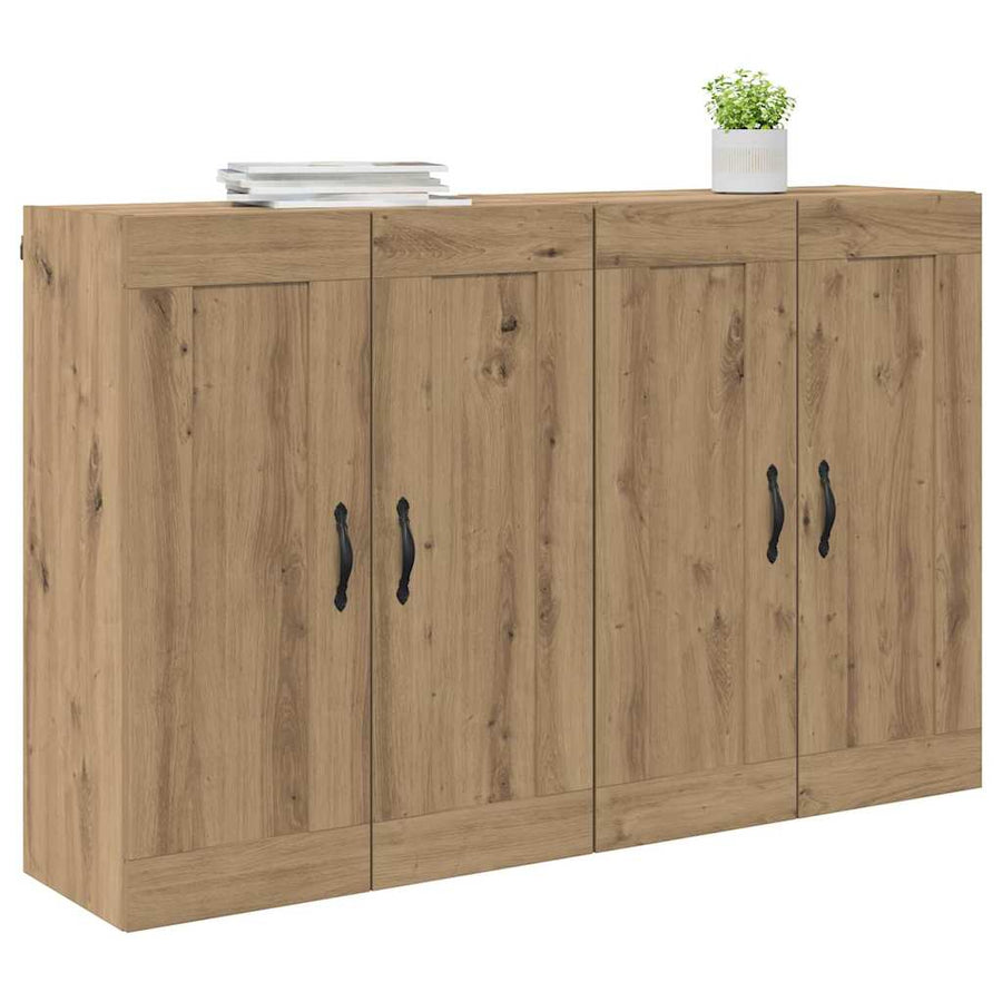 Wandkasten 2 pcs Artisan Eiken 69,5 x 34 x 90 cm Bewerkt hout