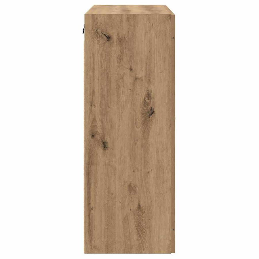 Wandkasten 2 pcs Artisan Eiken 69,5 x 34 x 90 cm Bewerkt hout