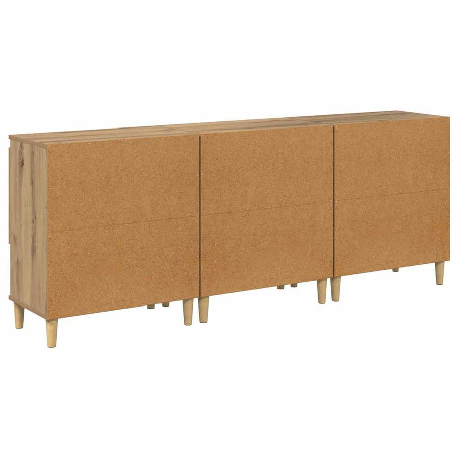 Dressoirs 3 pcs Artisan Eiken 60 x 35 x 70 cm Bewerkt hout
