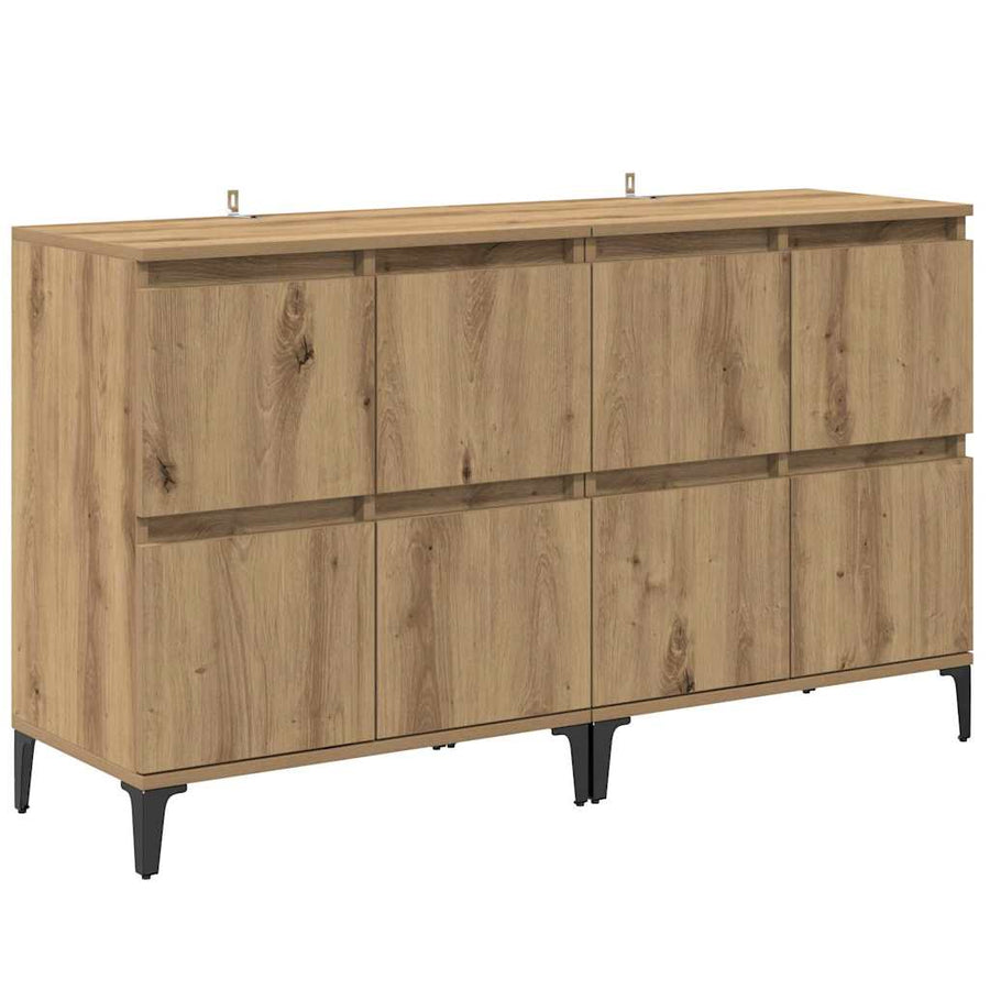 Dressoirs 2 pcs Artisan Eiken 60 x 35 x 70 cm Bewerkt hout