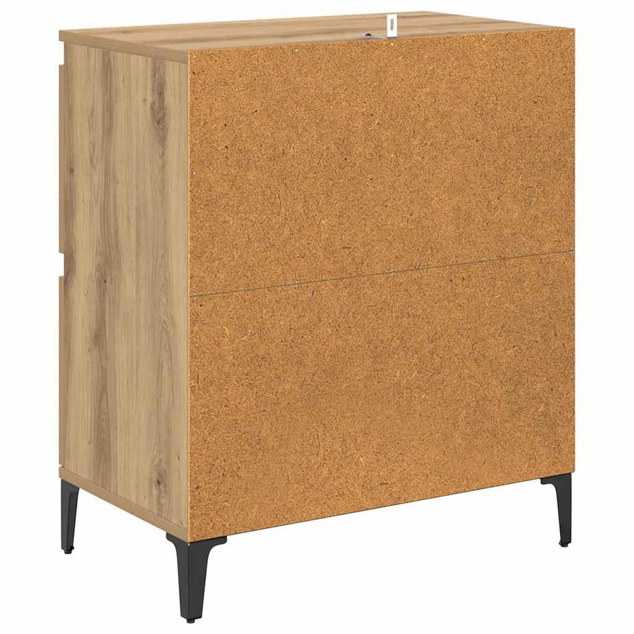 Dressoirs 2 pcs Artisan Eiken 60 x 35 x 70 cm Bewerkt hout