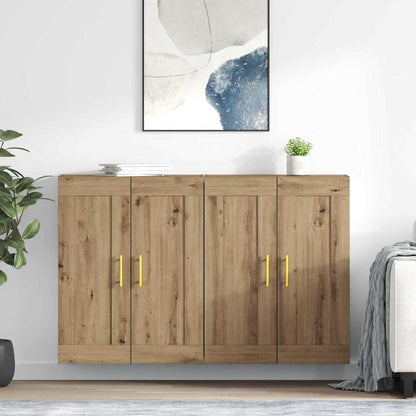 Wandkasten 2 pcs Artisan Eiken 69,5 x 34 x 90 cm Bewerkt hout
