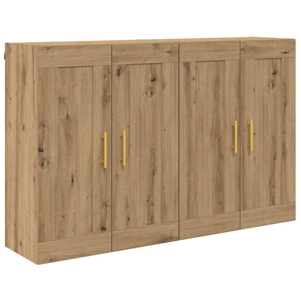 Wandkasten 2 pcs Artisan Eiken 69,5 x 34 x 90 cm Bewerkt hout