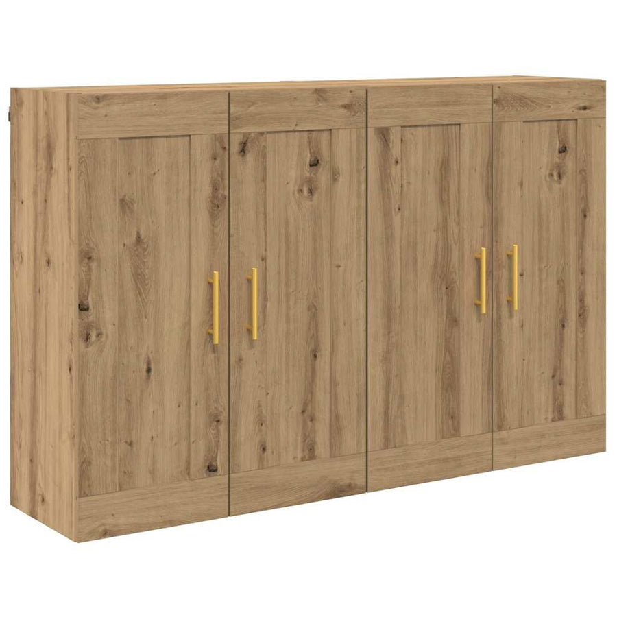 Wandkasten 2 pcs Artisan Eiken 69,5 x 34 x 90 cm Bewerkt hout