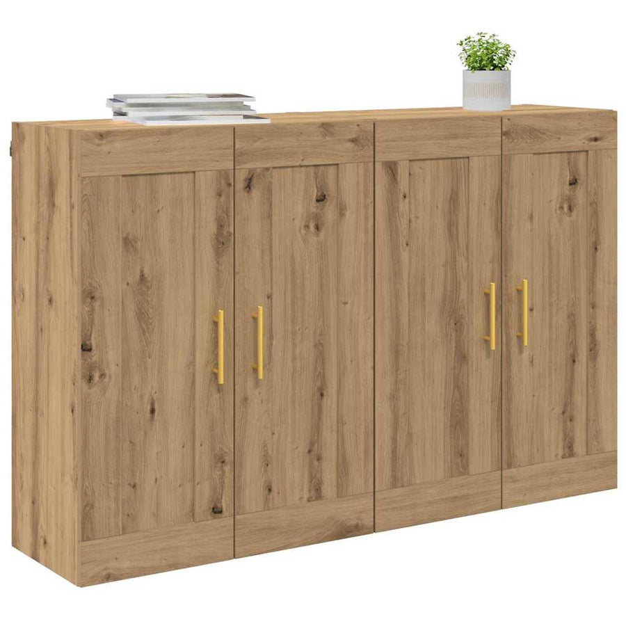 Wandkasten 2 pcs Artisan Eiken 69,5 x 34 x 90 cm Bewerkt hout