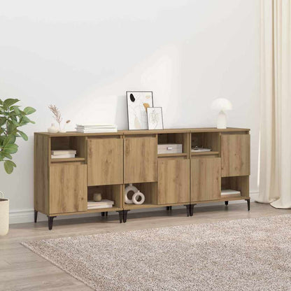 Dressoirs 3 pcs Artisan Eiken 60 x 35 x 70 cm Bewerkt hout