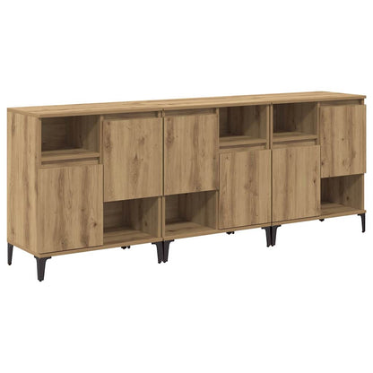 Dressoirs 3 pcs Artisan Eiken 60 x 35 x 70 cm Bewerkt hout
